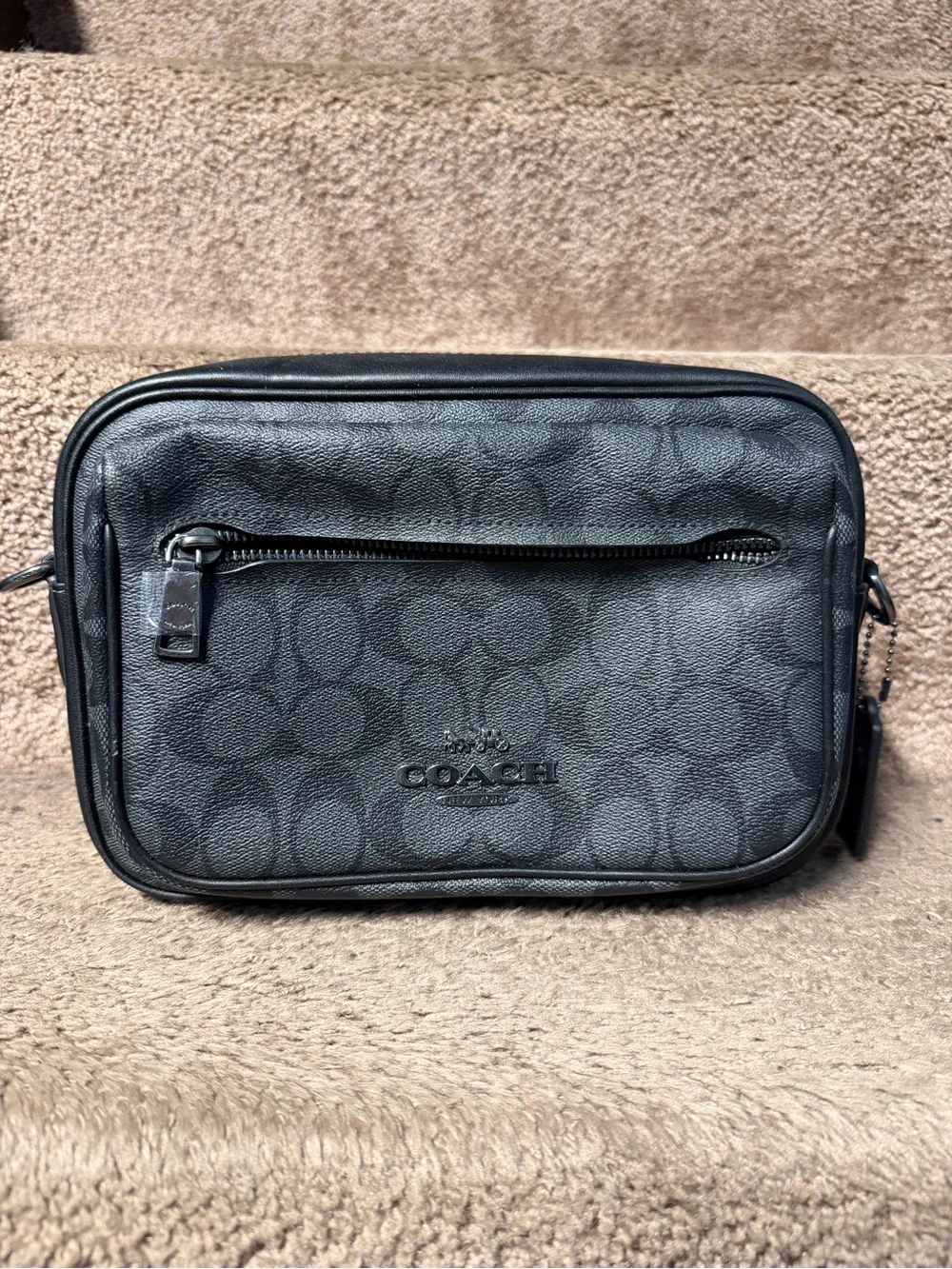 Coach Elias Black Signature Crossbody